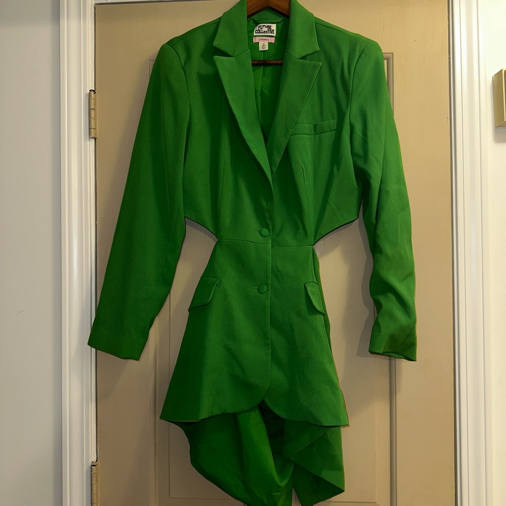 Green Blazer with Low Back Cut-Out
